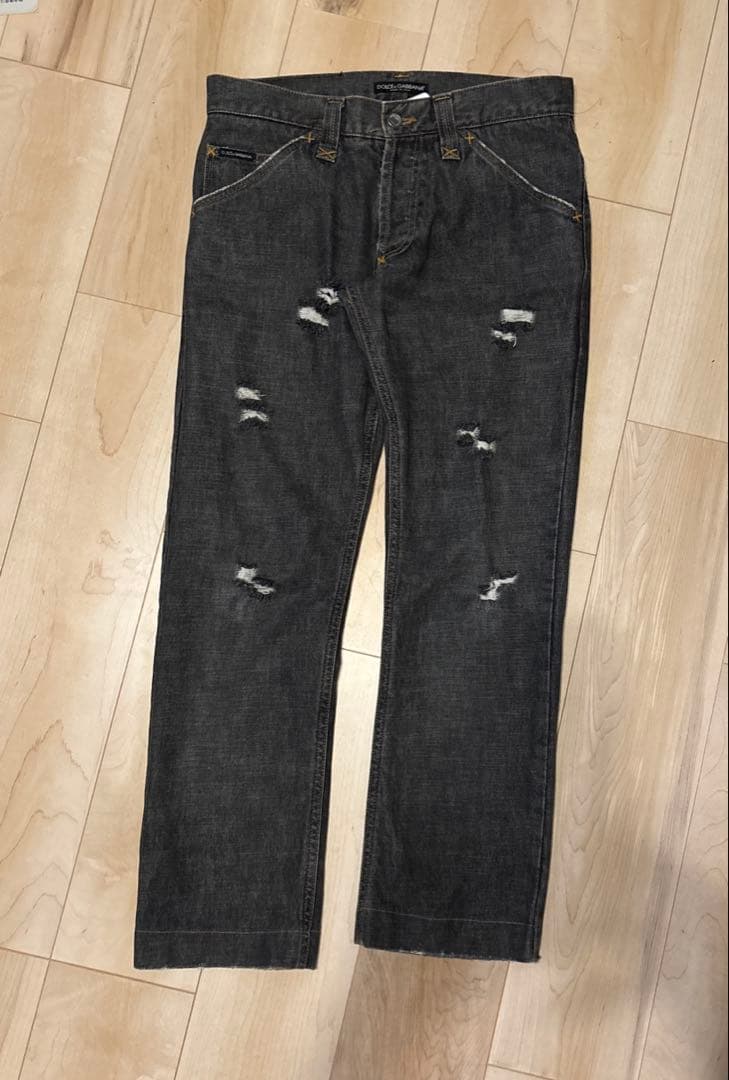 D&G destroyed jeans homme系