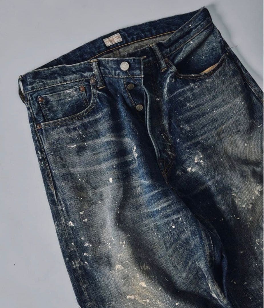 49500円タグ付試着のみJ.S.steadペンキ加工ワイドデニムパンツ