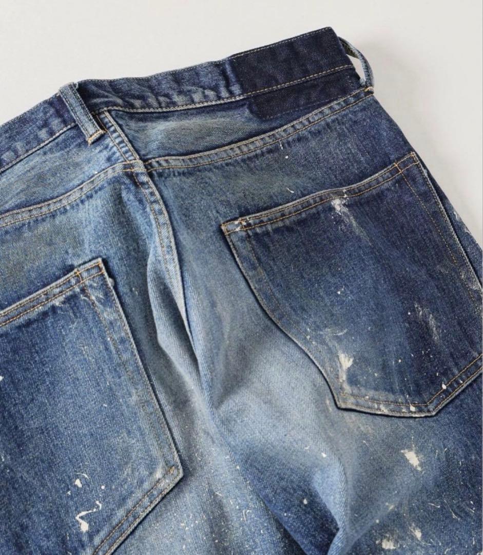 49500円タグ付試着のみJ.S.steadペンキ加工ワイドデニムパンツ