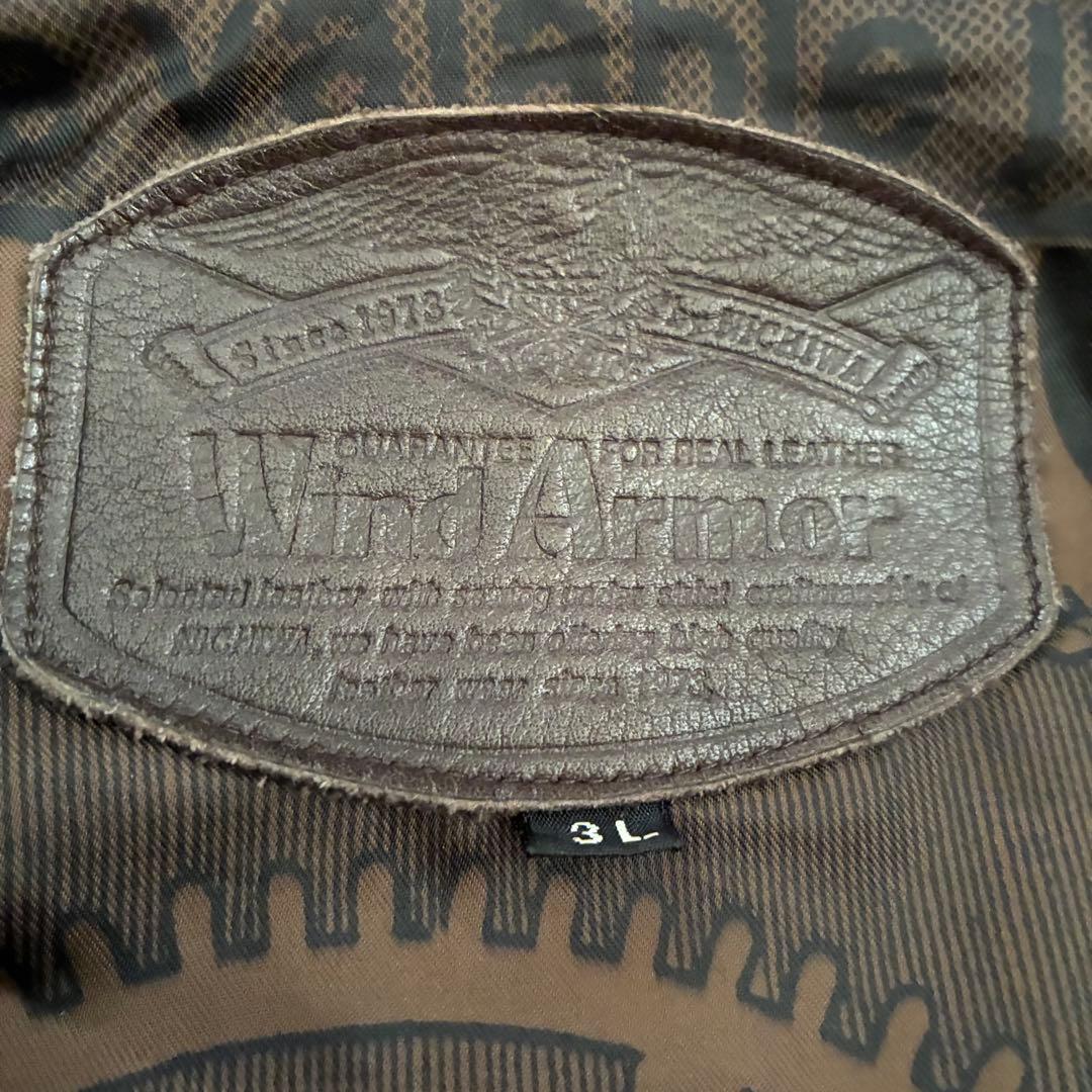 Wind Armor ダブルボタン フライトジャケット ミリタリー 羊革 3L