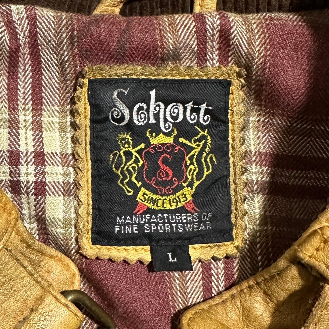 専用★希少✨メンズL Schottクラシックレーサー　シングルライダース　イエロ