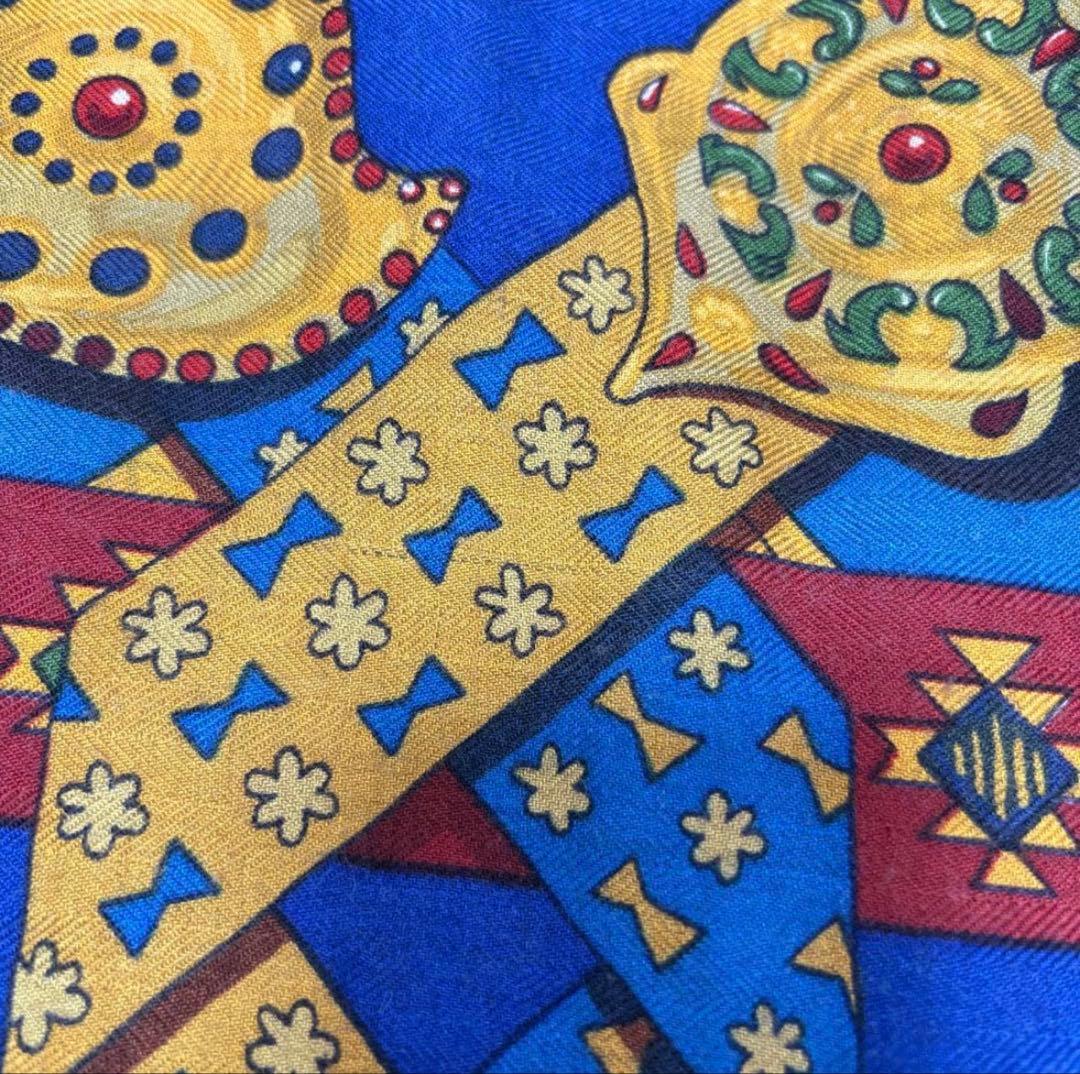 エルメス カレジェアン140 カシミヤ×シルク 『金の若枝 』スカーフ ショール