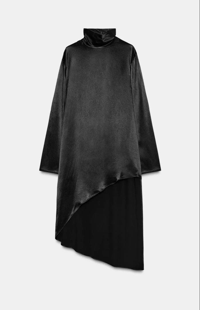 ZW COLLECTION アシンメトリックブラウス ブラック