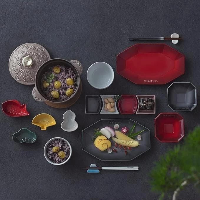 LECREUSET ル・クルーゼ オクタゴンプレート チェリーレッド 4種 新品