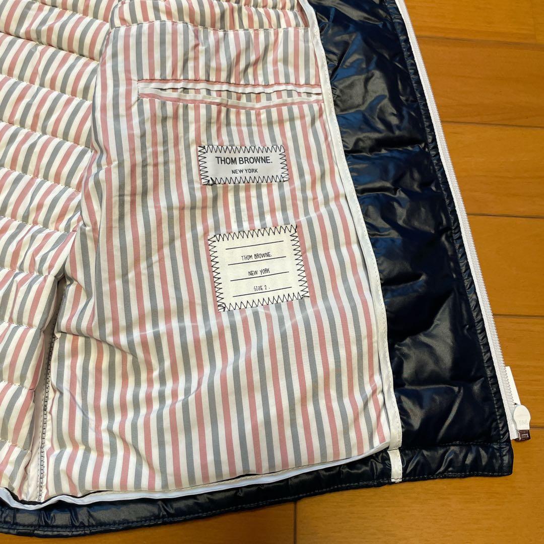 THOM BROWNE. NEW YORK ダウンベスト 紺 サイズ2（L相当）
